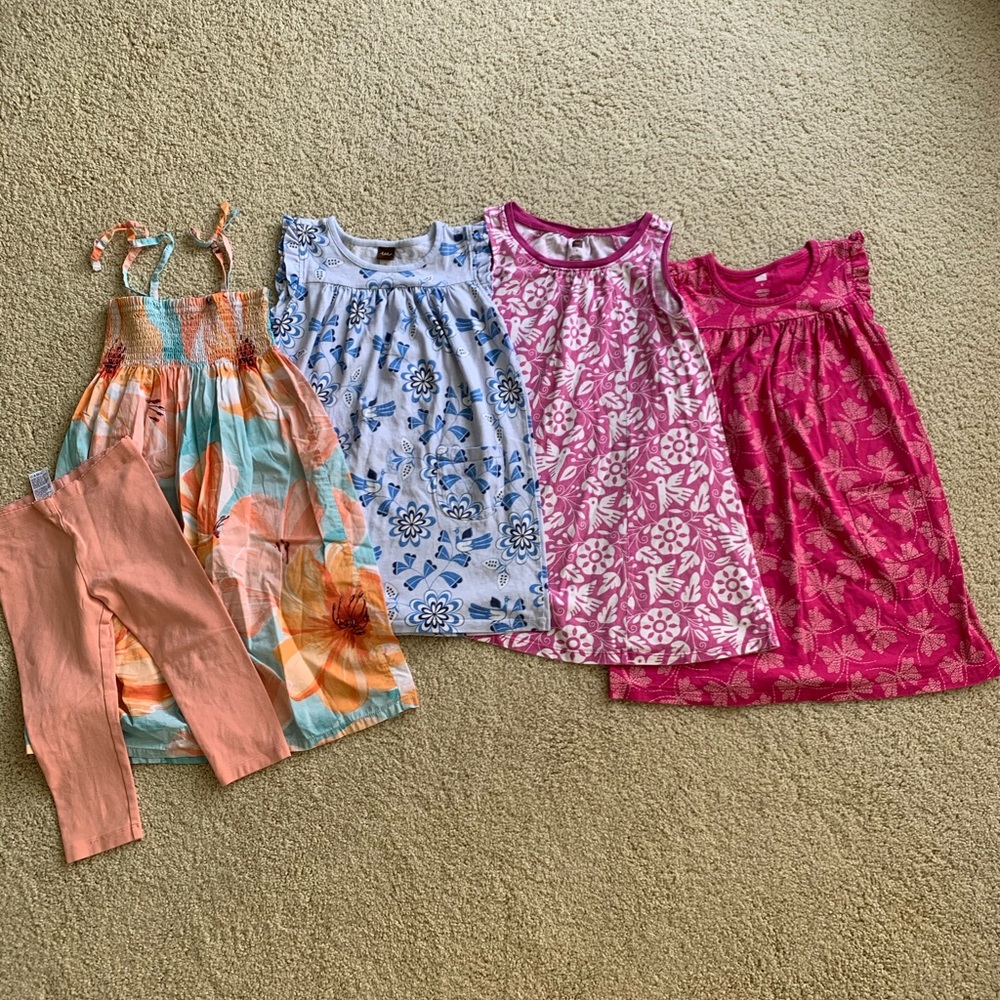 Lot of 4 Tea Collection size 5T dresses